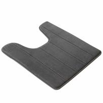 Bright Colored Pedestal Rug Absorbent Coral Fleece Bath Mat for Toilet tamsiai pilka spalva