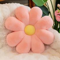 Rabbit fur small daisy flower seat cushion plush toy sofa chair pillow home office nap pillow ornament 40 cm 0.25kg rožinė