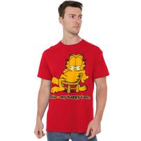 Garfieldo laimingo veido marškinėliai S-2XL, Raudoni unisex marškinėliai S red