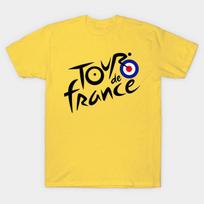 Men Black Print T-shirt Tour De France No-Cut Transfer Paper Print Cotton Tshirt M geltona