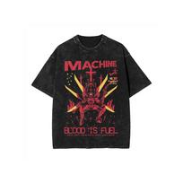 Ultrakill Gabriel Game Pattern T-Shirt Vintage Washed Black Shirt Harajuku Street Style Men and Women S