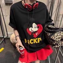 MINISO Mickey Mouse T Shirt Women Men Short Sleeve Tops 2025 Disney Graphic Tees Mickey Mouse Loose Oversized Clothing Tops S
