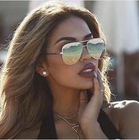 Gun Pink Sunglasses Silver Mirror Large-sized Sun Glasses  Designer-made Pilot Sunglasses Women And Men Shades Top Fashionable Eyewear as picture