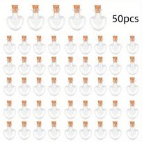 50/100 vnt. Mini širdelės formos stikliniai buteliukai su kamšteliais 2ml Ovalūs permatomi širdelės formos mėginiams laikyti Namų dekoras