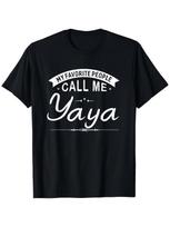 Women's Funny Yaya Grandma Saying T-Shirt - 100% Cotton S