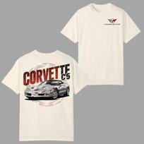 Corvette C5 Sportinio Automobilio Marškinėliai, Retro Raudonos Grafikos su Klasikiniu C5 Priekiniu Vaizdu ir S įvairiaspalvis