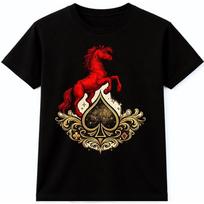 Poker T Shirt Horse Spade Playing Card Casino Gambling Graphic Tee S įvairiaspalvis