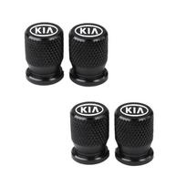 PZLX1 4pcs for KIA Sportage Rio Ceed Picanto K5 K9 Sorento Car Wheel Tire Valve Caps Aluminum Airtight Covers Badge Emblem styling (Black,for Kia)