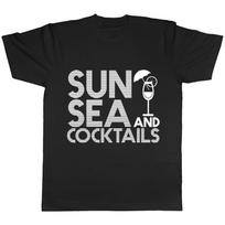 Soleil mer et cocktails hommes femmes dames T-Shirt S įvairiaspalvis