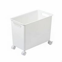 Stalo dugno knygų laikiklis su ratukais Lengvai judinamas Mobilus organizatoriaus blokas White Wide with Lid gray