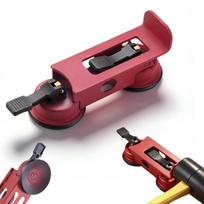 Floor Suction Cup Tool,Floor Gap Fixer Tool Heavy Duty 45°Striking Surface Gap Repair Made of Iron & Enhanced Suction Cup with Slot Cutter for Fixer raudona