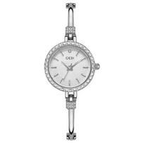 Compact and Smart Half-bracelet Watch, Elegant Ladies Fashionable Rhinestone Student Commuting Romantic Quartz Watch