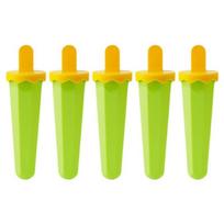 5Pcs Reusable Silicone Ice Cream Molds with Drip Guards Easy Release Silicone Popsicles Molds Reusable Ice Lollys Moulds oranžinė