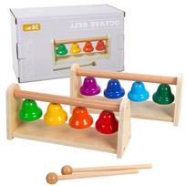 Muzikos instrumentų rinkinys Spalvingi 8 natų rankiniai varpeliai Vaikams skirti muzikiniai varpeliai Žaislai Kūdikių ankstyvojo ugdymo mokymosi žaislai Gimtadienio dovanos įvairiaspalvis