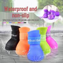 Saldi spalva neslystantys augintinių lietaus batai - Atsparūs dėvėjimuisi, madingi ir mieli batai šunims S (set of 4) oranžinė