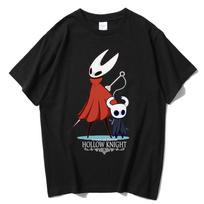 2025 m. vasara Hollow Knight Silksong trumpomis rankovėmis žaidimo atributika medvilniniai su boružės grafika vintažiniai marškinėliai unisex viršutiniai drabužiai S black