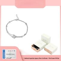 Women's 999 Sterling Silver Double Layer Luxury Bracelet - Summer Stacked Design Double Layer Bracelet