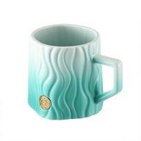 Starbucks Green Stripe Embossed Ceramic Mug
