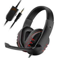 Gamer Headset For PS4 Wired Gaming Headphones with Microphone PC Laptop Stereo Bass For phone Tablet Kids Adults Boys Gift raudona