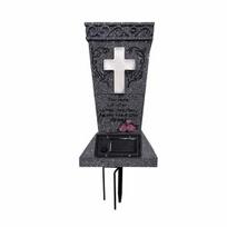 Saulės energija veikianti LED kapų vaza ant antkapio Lauko dirbtinių šviežių gėlių laikiklis Antkapio vaza su smaigu Memorialinės dovanos netekus artimojo 1pc A