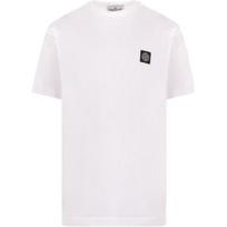 Stone Island Logo Patch Crew Neck Short Sleeve T-Shirt Men Tops White 811524113-A0001 M