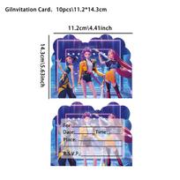 Lovely Kpop Devil Hunter Theme Invitation Card Purple Single Page Type Event Birthday Christmas Party Supplies