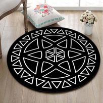 Juodas ir baltas apvalus kilimas Geometrinio rašto kilimas Apvalus kilimas Populiarus kilimas Svetainės namų dekoras Vaikų kambario kilimai svetainei Diameter 60cm