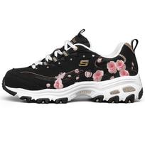 Skechers DLites 1.0 Audinys Oda Sportiniai Laisvalaikio Žemi Gyvenimo Būdo Batai Moteriškas Kedas Juoda 149239-BKPK 35