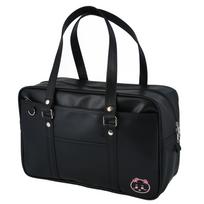 Chiikawa School Bag Synthetic Leather Black Boston Bag with Multifunctional Pockets [Showbido] <Chiikawa> juoda
