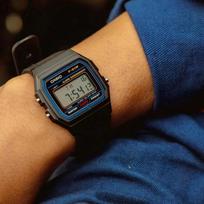 Cio F-91W-1H Unisex poliuretano dirželis Skaitmeninis laikrodis blue