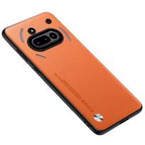 Luxury Leather Case For Nothing Phone 3A Cover Silicone Protection Phone Case For Nothing Phone 3A 3 A Coque Nothing Phone 3A oranžinė