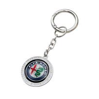 KZTH3 Cinko Lydinio Raktų Pakabukas Automobilio Logotipas Deimantinis Raktų Žiedas Alfa Romeo 156 159 Mito 147 GT 4C 8C 166 Giulia Stelvio Spider Tonale Disco sidabras