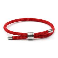 Simple Style Rope Bracelet With Stainless Steel Buckle Unfading Red Black Lucky Amulet Braclet Best Friend Braslet Fabric Joias