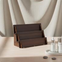 Wooden Card Display Solid Wood Greeting Holder MultiFunctional Stepped Countertop 2 Layers