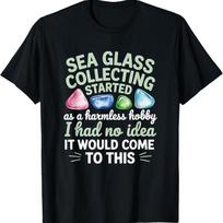 Verre de mer collecte inoffensif passe-temps plage floraison de mer t-shirt S įvairiaspalvis
