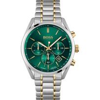 Hugo Boss 1513878 vyriškas laikrodis Sidabro/Aukso apyrankė Žalias ciferblatas 44 mm + dėžutė