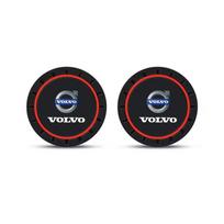 AALU1 For Volvo XC90 XC60 V50 S60 V70 V60 V40 S90 olestar AWD XC40 S 2PCS Car Coasters Water Cup Slots Non-Slip Mat Waterproof Cup Pad