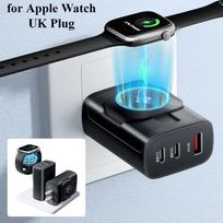Oatsbasf 4-in-1 QC3.0 45W Fast Charging Watch Wireless Charger Adapter for iWatch Samsung Watch US UK EU Plug Magnetic Adapter