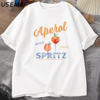 Aperol Spritz T-shirt Aperol Graphic Italian Style T Shirt Italy Summer Graphic Tee Breathable Casual Comfortable Printed Top S įvairiaspalvis