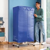 Heated Clothes Rack for Drying Laundry Quickly - Electric Clothes Dryer, Double Height Hot Air Dryer - Capacity 15kg mėlyna