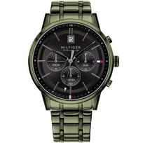 Tommy Hilfiger 1791634 Juodas ciferblatas Chronografas Vyriškas laikrodis 44mm žalia
