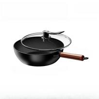 Handmade Iron Pan Stir Fry Pan Old-fashioned Stir Fry Pan Milk Pan Non Stick Pan Induction Cooker Uncoated Iron Pan 22cm