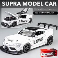 1/22 Scale Toyota Supra Alloy Racing Car Model Diecast Sound & Light Toy Modle Home Interior Decoration Children Birthday Gift balta