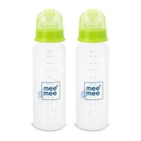 Mee Mee 250ml Easy Flo Premium Baby Feeding Bottle (Green, Pack of 2)