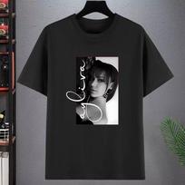 Star Ayliva Printed Fan Spring/Summer Top Casual Fashion Men's and Women's T-Shirts Cotton Short Sleeves T-Shirt S