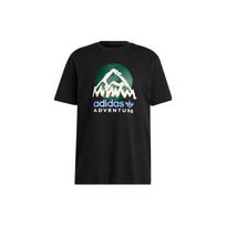 Adidas Originals Trefoil Adv Mtn F Tee with Logo Print Round Neck Sports T-Shirt Men Tops Black IC2361 XS