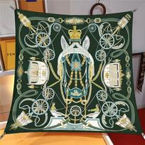 90CM Šilkinė skara Moterims Arklių vežimo spaudinio Kvadratinės skaros Galvos Echarpes Šilkiniai Foulards Femme Apklotai Paplūdimio skara Bandana Ponios Hidžabas 90X90CM