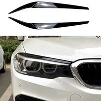 BMW 5 serijos G30 G31 priekinių žibintų antakių apdailos plastikinės dalys 2 vnt. Priekiniai nauji žibintų antakiai juoda