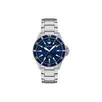 Emporio Armani Solar Quartz Watch Stainless Steel Band 42Mm Blue Dial 100M Water Resistant Men watches AR11697 Exclusive Storage Bag 1 Pc (Random Color) white
