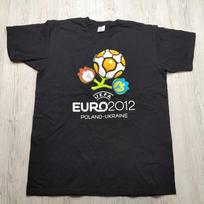 UEFA Euro 2012 Poland Ukraine Graphic 100% Cotton T-shirt Mens Tees Top L Men's Soccer Football Tee Black 4XL
